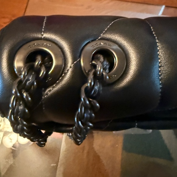 Coach Madison Quilted Shoulder Bag – Black on Black – NWOT - Picture 4 of 11